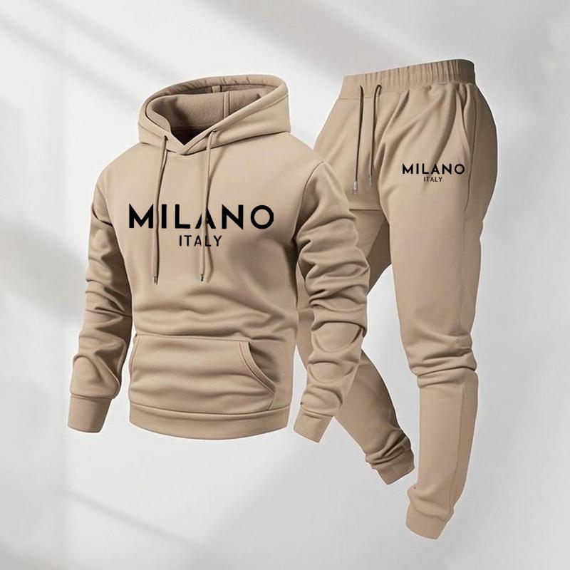 Men's Milano Printed Hoodie and Drawstring Sweatpants Set