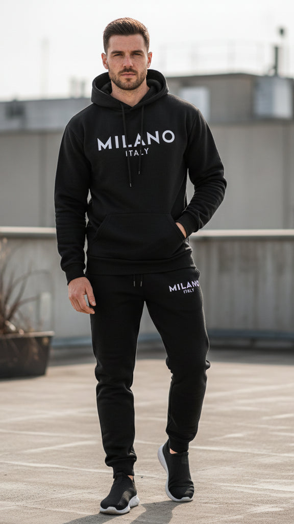 Men's Milano Printed Hoodie and Drawstring Sweatpants Set