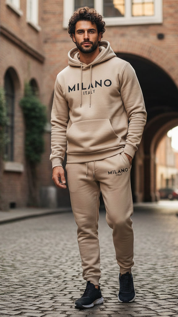 Men's Milano Printed Hoodie and Drawstring Sweatpants Set