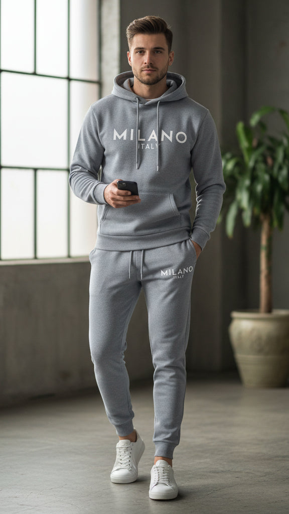 Men's Milano Printed Hoodie and Drawstring Sweatpants Set